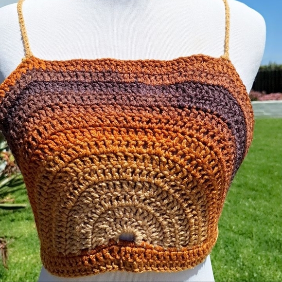 Hand Crafted Tops - Handmade Crochet crop Top, summer